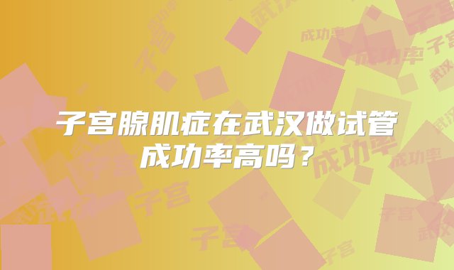 子宫腺肌症在武汉做试管成功率高吗？