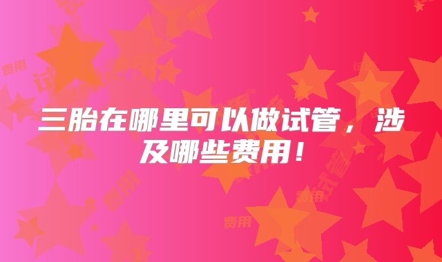 三胎在哪里可以做试管，涉及哪些费用！