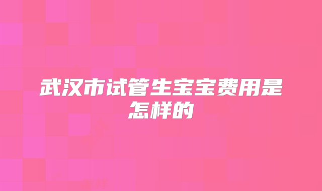 武汉市试管生宝宝费用是怎样的