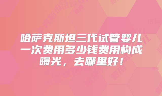 哈萨克斯坦三代试管婴儿一次费用多少钱费用构成曝光，去哪里好！